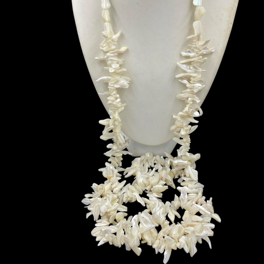 Vintage Kenneth J Lane Mother-of-Pearl Long Necklace